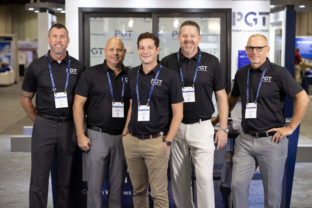 From left to right: MITER Brands team members Sam Skelton, Brian Covey, Greg Czarkowski, Ryan DiPaolo and Tom Adams at the 2024 Southeast Building Conference