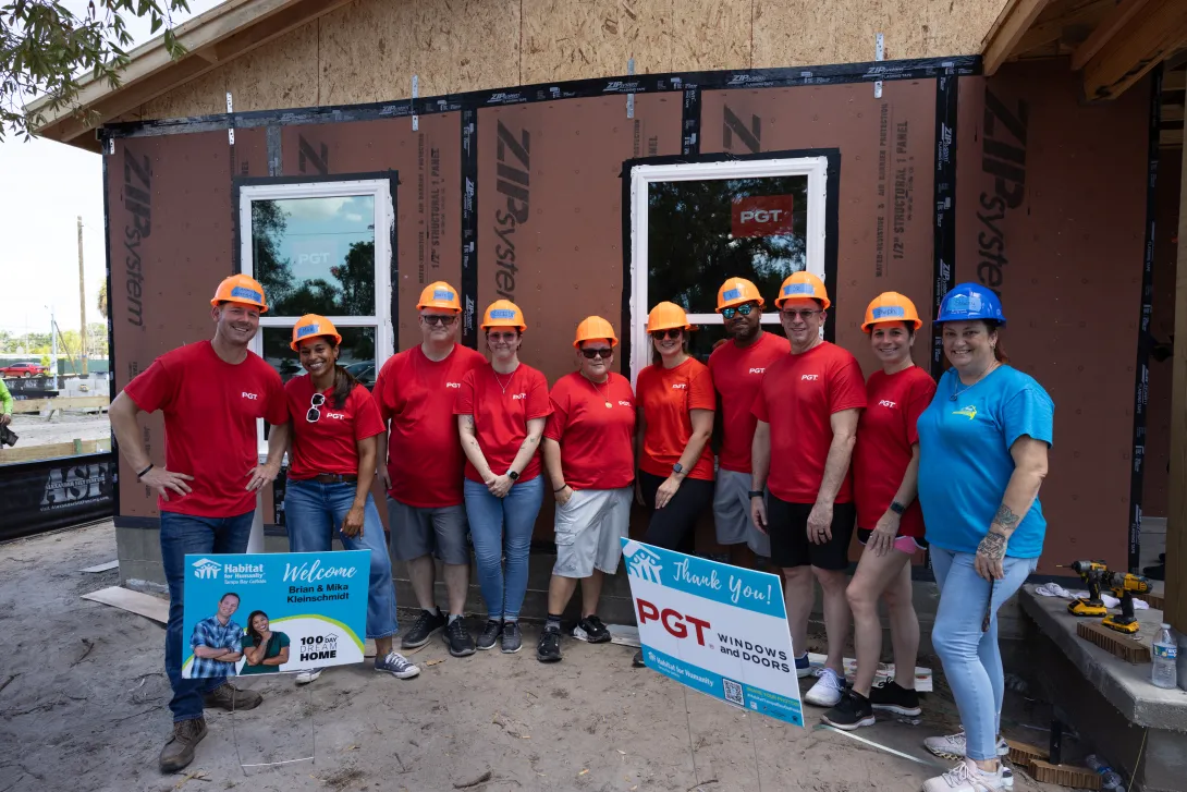 PGT and the Kleinschmidts volunteered and donated to a Habitat for Humanity Tampa Bay Gulfside project.