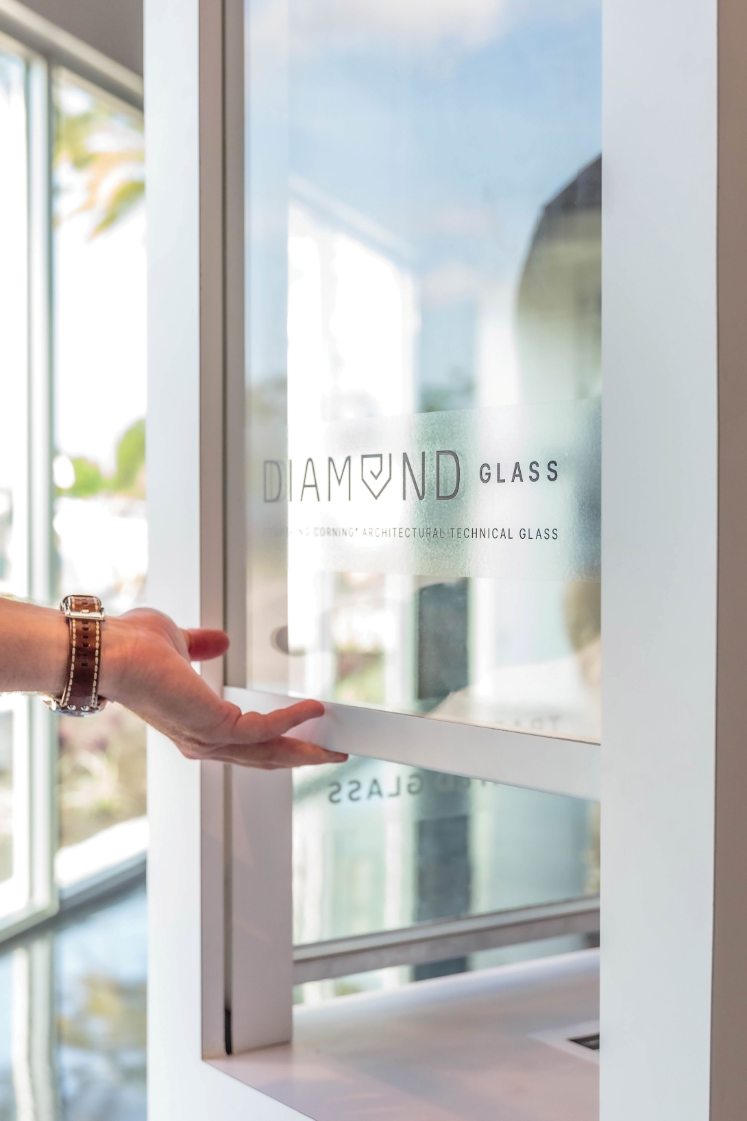Engineered to deliver the next generation of impact resistance, Diamond Glass is a laminated glass that is nearly half the weight of most impact glass on the market for easy handling and installation. It provides exceptional protection against hurricane-force winds and intrusions, as well as noise pollution and UV exposure.